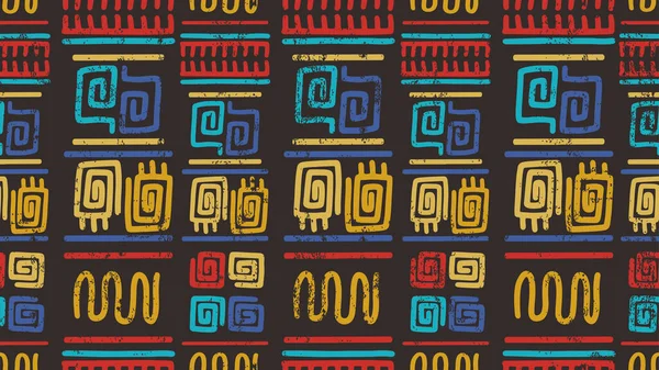 Patrón Étnico Colorido Dibujo Mano Vector Azteca Africano Bueno Para — Archivo Imágenes Vectoriales