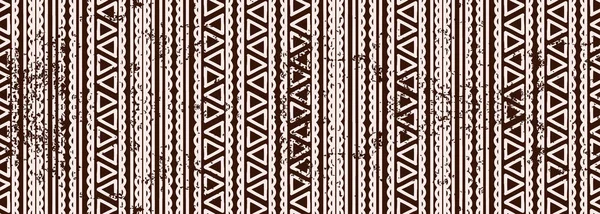 Seamless Tribal Pattern Ethnic Handmade Vector Line Horizontal Stripes Aztec — Stock Vector
