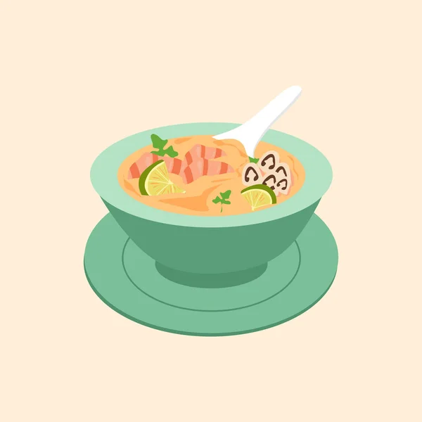Thai Tom Yum Soup Shrimp Spicy Thai Tom Yum Soup — стоковий вектор