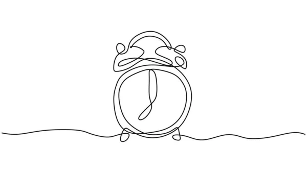 Годинник Одній Прямій Малює Мінімалістичну Векторну Ілюстрацію Безперервної Руки Намальованої — стоковий вектор