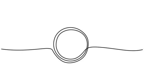 Kontinuierliche Linienzeichnung Von Kreisförmigen Formen Und Dünnen Umrissen Auf Weißem — Stockvektor