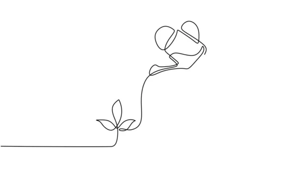 Рослина Безперервної Лінії Креслення — стоковий вектор