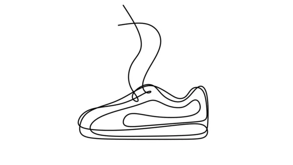 Sapato Uma Linha Desenho Mão Contínua Desenhada — Vetor de Stock