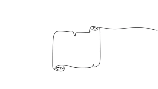 Papiro Papel Velho Uma Linha Desenhando Mão Contínua Desenhada Ilustração — Vetor de Stock