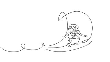 Tek çizgili sörf yapan, sürekli tek elli sörfçü, denizde dalga oynayan bir adam..