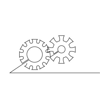 Vites bir çizgi çizer, vektör illüstrasyon minimalist.