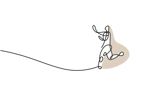 Runner Abstraktes Zeichen Durchgehende Linienzeichnung Handgezeichnete Skizzenvektorillustration Picasso Stil Geste — Stockvektor