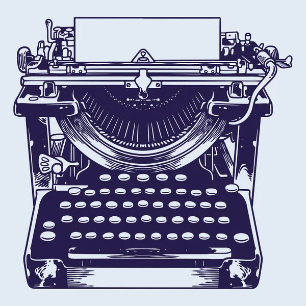 Старая Пишущая Машинка Классическая Пишущая Машинка Винтажным Шармом Ручной Рисунок — стоковый вектор