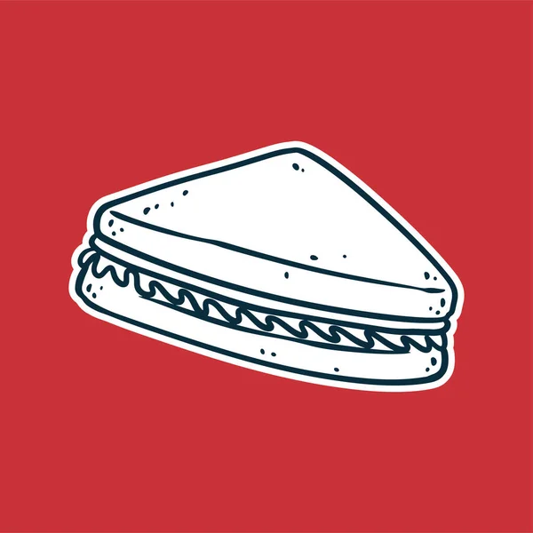 Sandwich Illustration Vectorielle Dessin Couleurs Noir Blanc Simple Gribouillage Dessiné — Image vectorielle