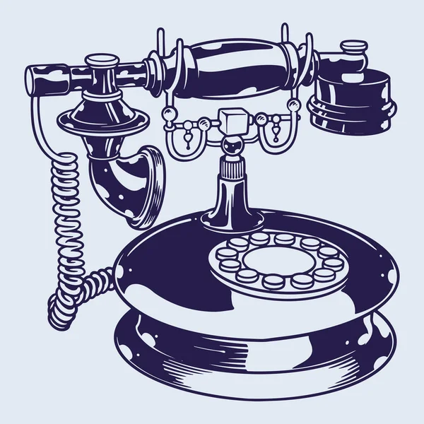 Vintage Telefon Antikes Telefon Mit Old Timey Appeal Handzeichnung Skizze — Stockvektor