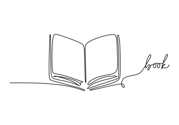 Continuous one line drawing of a hands holding open book flying