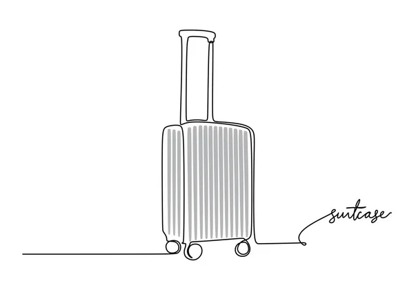 スーツケース 学校教育オブジェクト 1行の描画連続デザイン ベクトルイラスト — ストックベクタ