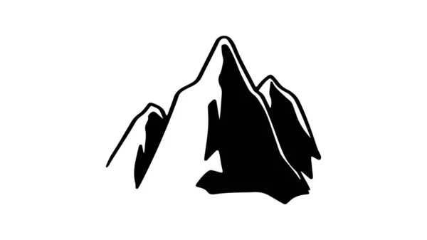 Vetor Ícone Montanha Logotipo Pico Silhueta Ilustração Apresentando Contorno Simplificado — Vetor de Stock