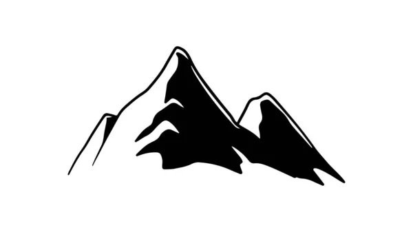 Vetor Ícone Montanha Logotipo Pico Silhueta Ilustração Apresentando Contorno Simplificado —  Vetores de Stock
