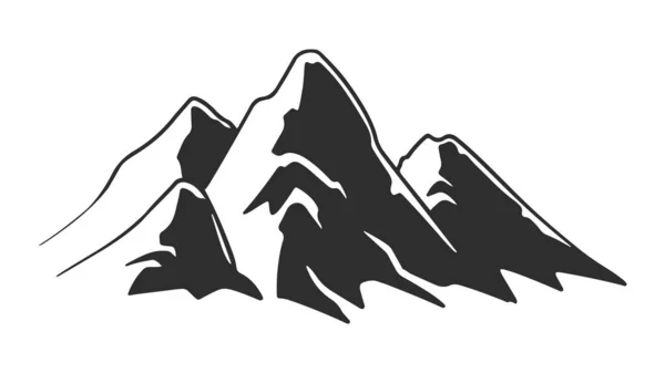 Mountain Peak Icon Silhouette Vector Simple Vintage Design Logo — Stock Vector