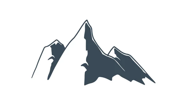 Montanha Silhueta Ícone Pico Vetor Logotipo Design Vintage Simples — Vetor de Stock
