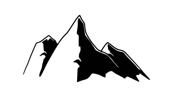 Horský Ikona Vektor Ilustrační Silueta Vrchol Logo Zobrazující Zjednodušený Obrys — Stockový vektor
