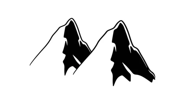 マウンテンアイコンベクトルイラストシルエットピークロゴ白い背景を持つウェブプラットフォーム上での孤立した使用のために設計された山の簡単なアウトラインを紹介します — ストックベクタ