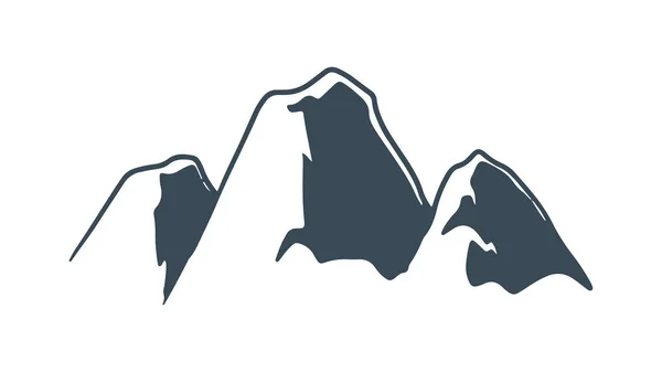 Вектор Гірської Ікони Ілюстрація Силует Пік Логотип Демонструє Спрощений Контур — стоковий вектор