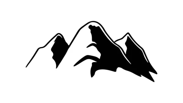 Horský Ikona Vektor Ilustrační Silueta Vrchol Logo Zobrazující Zjednodušený Obrys — Stockový vektor