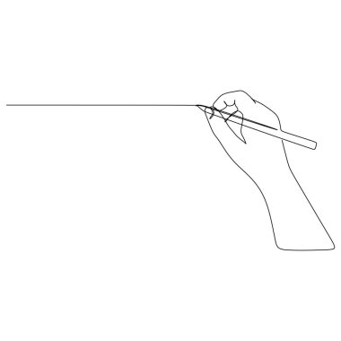 Beyaz arkaplanda izole edilmiş el yazısının sürekli dizaynını çizen bir çizgi.