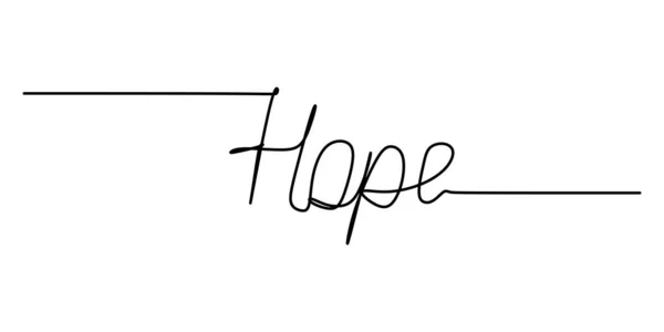 Μια Συνεχής Γραμμή Σχεδίασης Τυπογραφία Γραμμή Τέχνης Της Ελπίδας Λέξη — Διανυσματικό Αρχείο