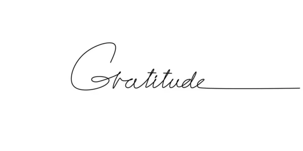 Μια Συνεχής Γραμμή Σχεδίασης Τυπογραφία Γραμμή Τέχνης Της Ευγνωμοσύνης Λέξη — Διανυσματικό Αρχείο