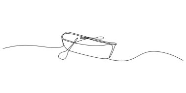 Beyaz zemin üzerinde izole edilmiş tek bir kayık hattı var..