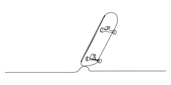 Kontinuierliche Einzeilige Skateboardlinie Isoliert Auf Weißem Hintergrund — Stockvektor