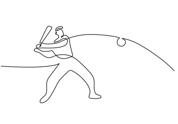 Пляжний Креслення Однієї Лінії Безперервна Рука Намальована Спортивна Тема Єкт — стоковий вектор