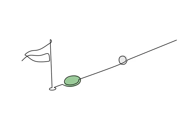 Mini Golf Ball One Line Ritning Kontinuerlig Handritad Sport Tema — Stock vektor