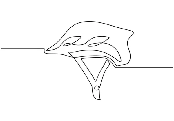 Cyklistická Helma One Line Drawing Kontinuální Ručně Kreslené Sportovní Téma — Stockový vektor