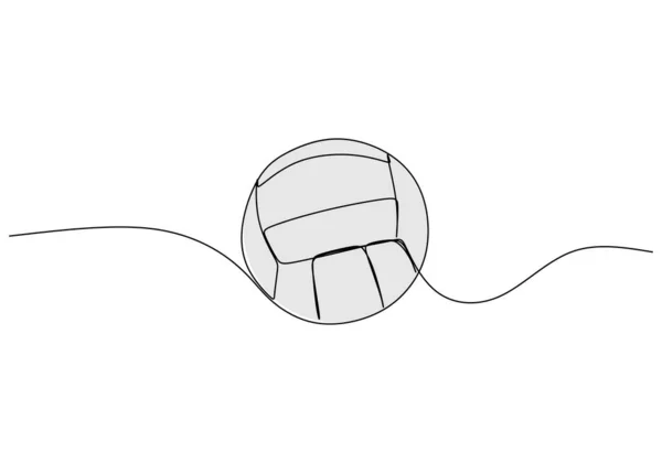Volleyball One Line Drawing Ununterbrochenes Handgezeichnetes Sport Themenobjekt — Stockvektor