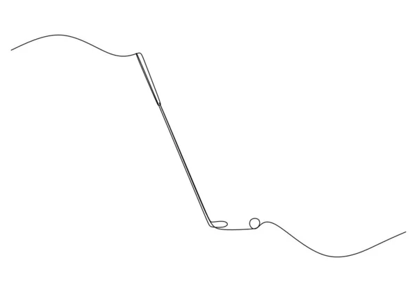Golf Stick One Line Drawing Kontinuierliche Hand Gezeichnet Sport Theme — Stockvektor