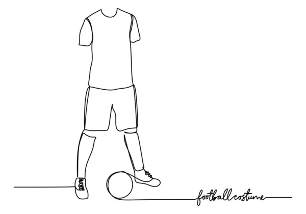 Fußball Einheitliche Linienzeichnung Kontinuierliche Hand Gezeichnet Sport Theme Object — Stockvektor