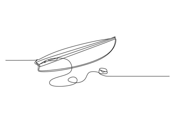 Dibujo Una Línea Tabla Surf Objeto Tema Deporte Dibujado Mano — Archivo Imágenes Vectoriales