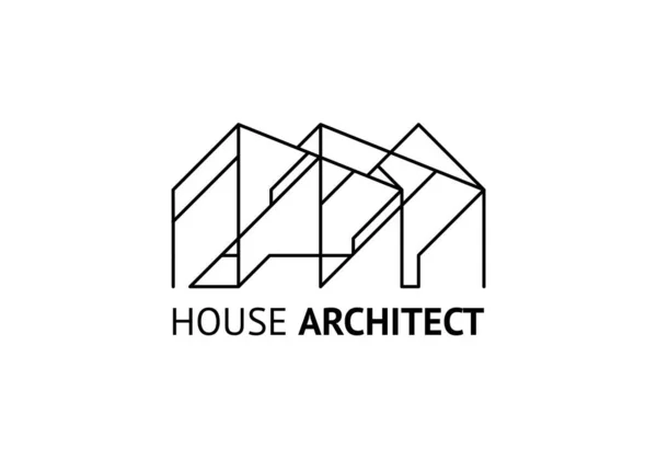 Architekt Logo Symbol Linienzeichnung Minimalistische Vektorillustration Vorlage Für Das Baukonzept — Stockvektor
