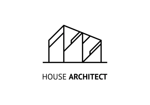 Architekt Logo Symbol Linienzeichnung Minimalistische Vektorillustration Vorlage Für Das Baukonzept — Stockvektor