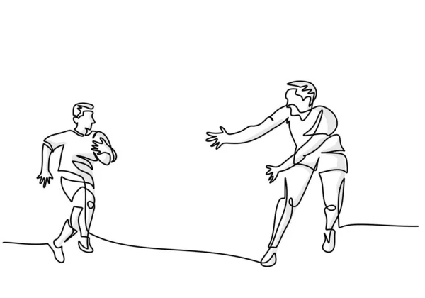 Minimalistyczna Ilustracja Wektora Rugby Sportowiec Zaangażowany Grę Rugby — Wektor stockowy