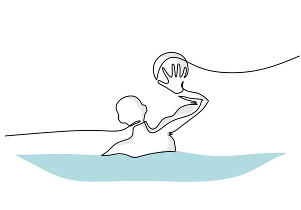 Ilustração Minimalista Vetor Jogador Pólo Aquático Atleta Envolvido Jogo Pólo —  Vetores de Stock