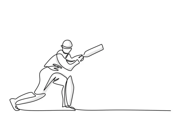 Минималистская Векторная Иллюстрация Игрока Крикет Спортсмен Участвующий Игре Крикет — стоковый вектор