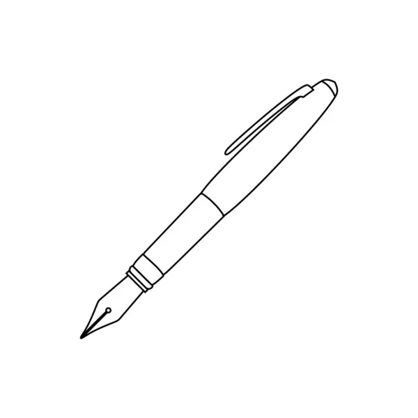 Ink Pen Line Art Literacy Day International Celebration Education Background — Stock Vector