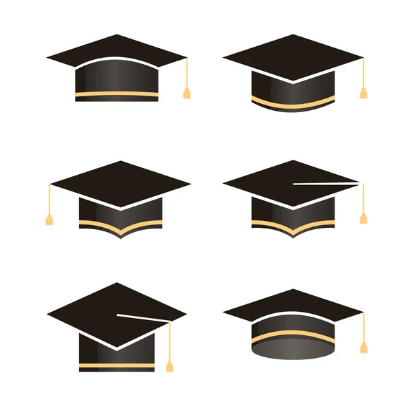 Κολέγιο Καπέλο Αποφοίτησης Πολύχρωμο Επίπεδο Στοιχείο Για Την Ημέρα Αλφαβητισμού — Διανυσματικό Αρχείο