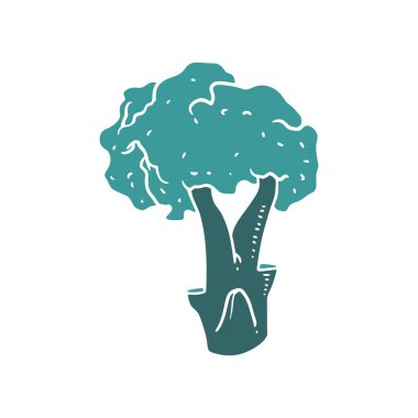 Brokoli Vektörü Çizimi. El çizimi sebze nesnesi.