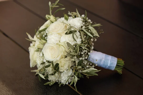 Brautstrauß Mit Frischen Blumen Nahaufnahme — Stockfoto