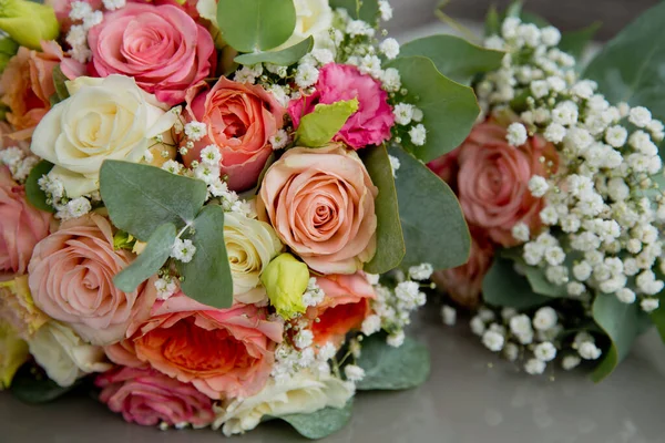 Bride Bouquet Fresh Flowers Close Soft Focus — Stock Photo, Image