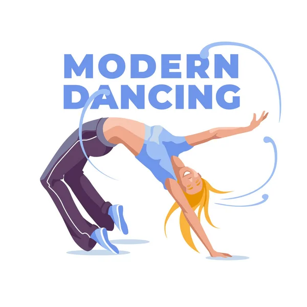 霹雳舞女郎俱乐部舞蹈的广告 街上的自由职业 — 图库矢量图片