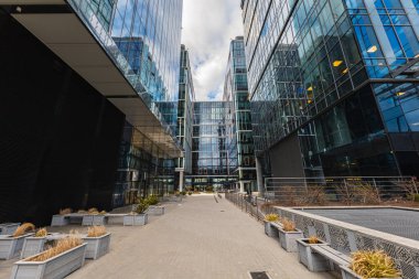 Gdansk, Poland - April 2022: High modern corporate buildings at Olivia Business Centre 