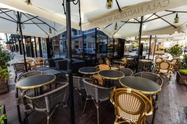 Wroclaw, Poland - May 2022: Exterior view of one of Green Caffe Nero chain cafe at Szewska street