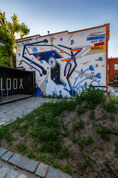 Wroclaw Polonia Junio 2022 Mural Publicitario Grande Colorido Tooploox Pared — Foto de Stock